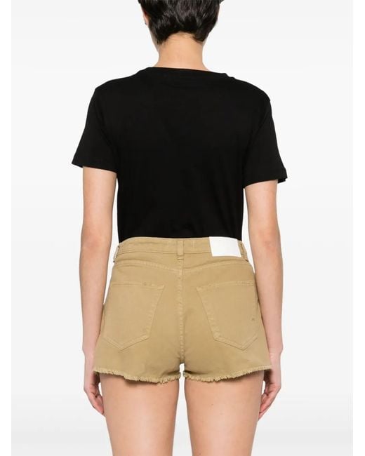 Pinko Natural Distress Denim Shorts