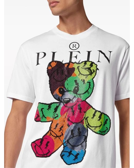 メンズ Philipp Plein テディベア Tシャツ White