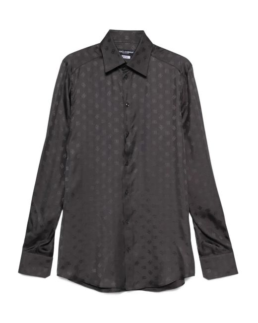 Camicia Con Stampa di Dolce & Gabbana in Gray da Uomo