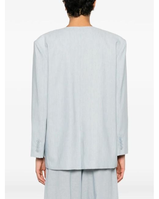 ELEH White V-Neck Blazer
