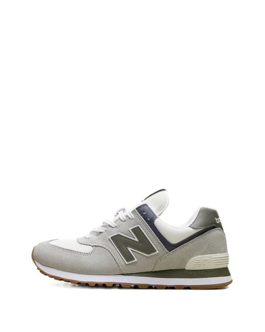 New Balance White 574 "Moss" Sneakers for men