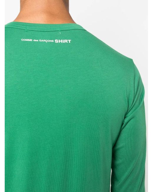 Comme des Garçons Green Crew-Neck Cotton Sweatshirt for men
