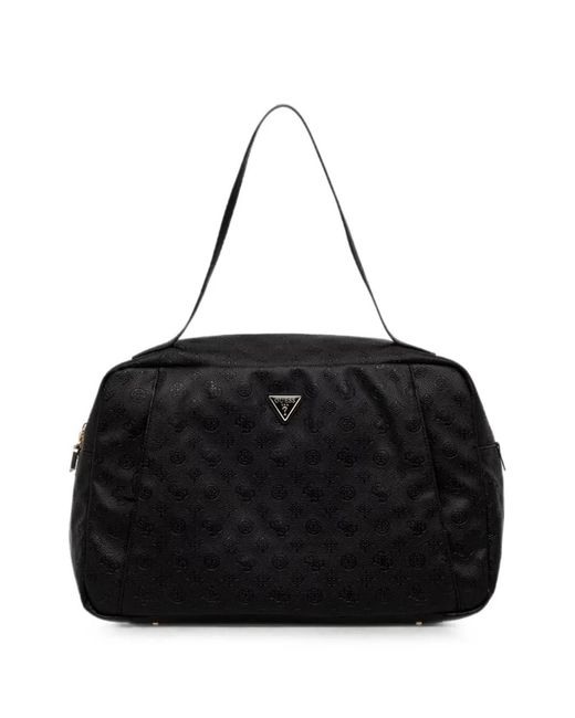 Guess Black Devon Logo-Embossed Tote Bag