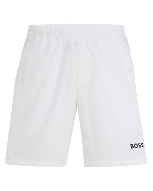 Boss Joggingshorts mit Logo-Print in White für Herren