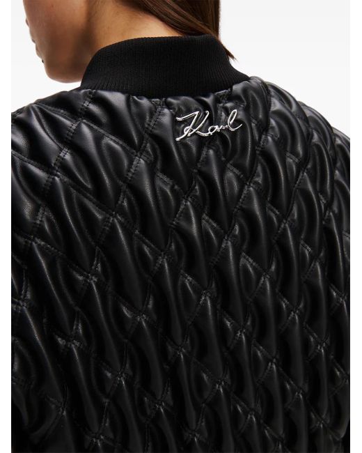 Veste Bomber À Design Matelassé Karl Lagerfeld en coloris Black