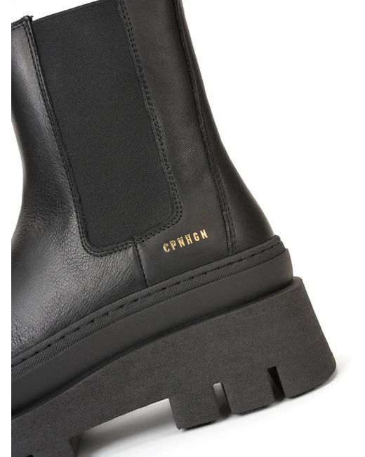 COPENHAGEN Black Lug-Sole Flat Shoes