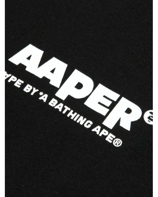Aape By A Bathing Ape Black Monkey-Head Logo Long-Sleeve T-Shirt for men
