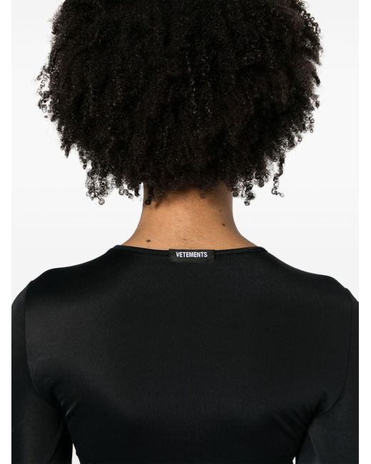 Vetements Black Cropped Long-sleeve T-shirt
