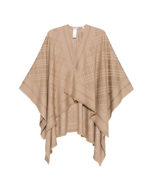 Burberry Natural Check-Pattern Cape