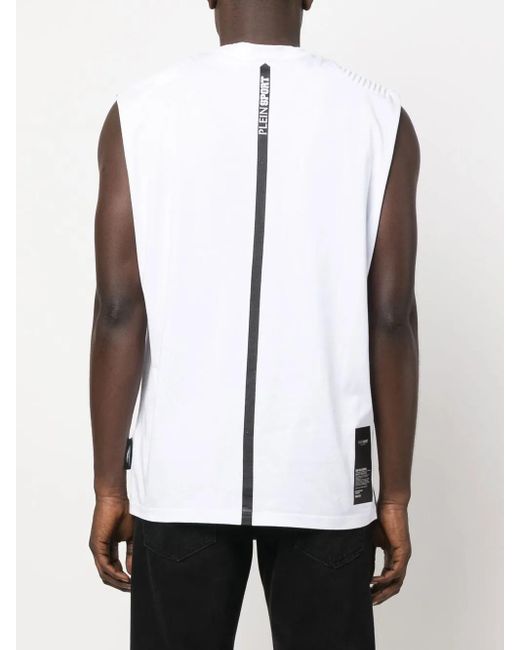 Philipp Plein White Logo-Patch Short-Sleeve T-Shirt for men