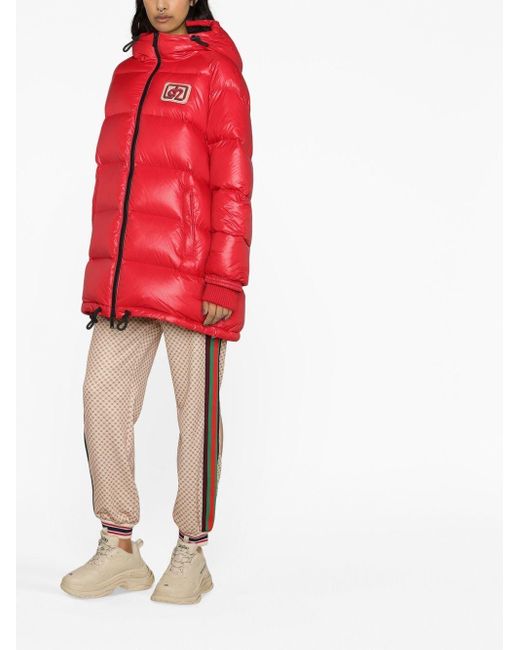 DSquared² Logo-patch Padded Coat in Red | Lyst UK