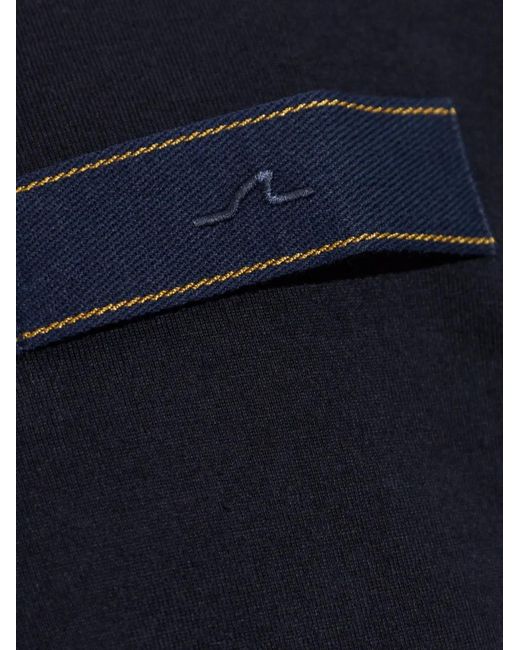 Paul & Shark Blue Logo-Patch T-Shirt for men