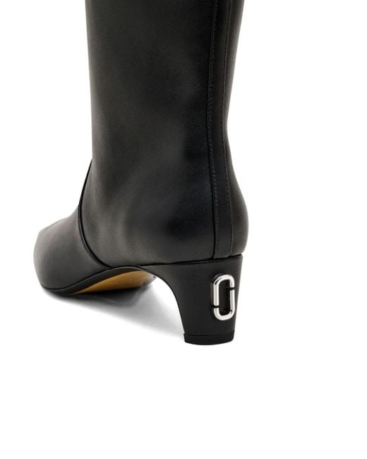 Marc Jacobs Black Pointed-Toe Leather Boots