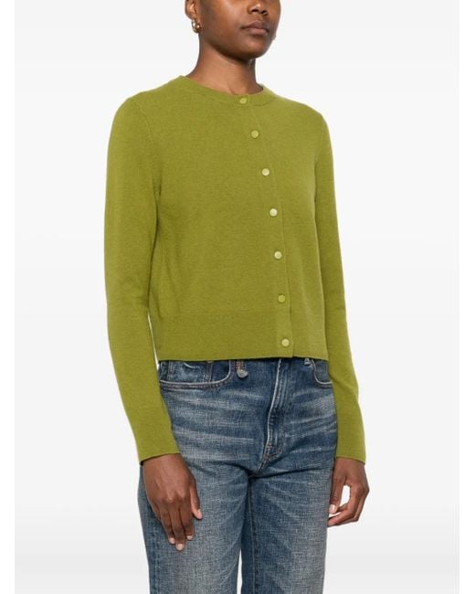 Vince Green Button-Front Cardigan