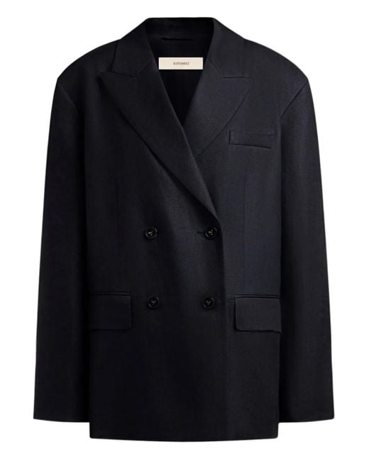 12 STOREEZ Blazer Met Dubbele Rij Knopen in het Black