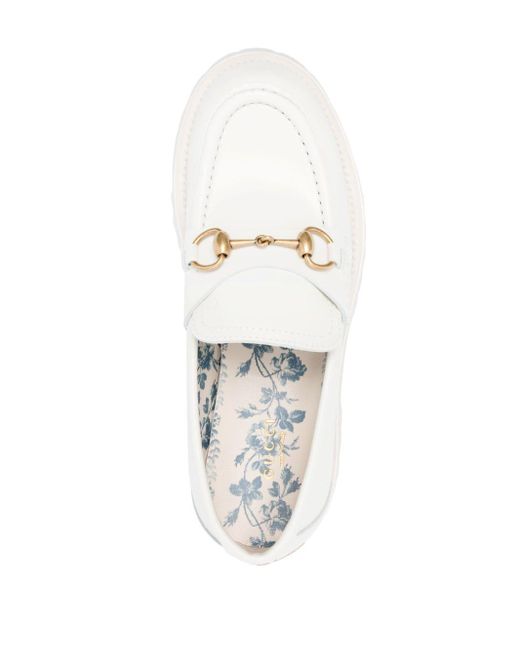 Gucci Natural Horsebit-Embellished Leather Loafers