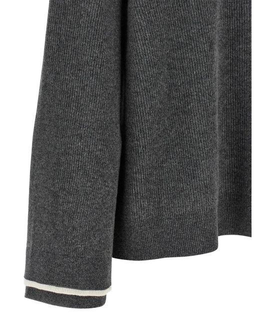 Brunello Cucinelli Geribbelde Trui Met Capuchon in het Gray