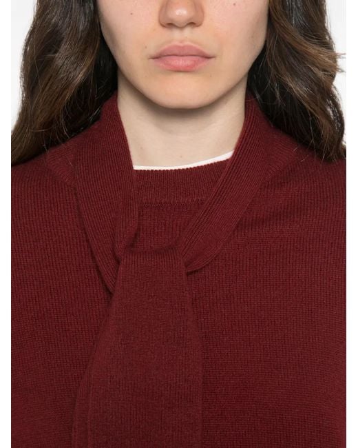 Marella Red Pussy-Bow Knitted Sweater