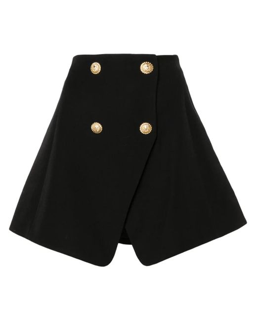 Falda corta con bolsillos Balmain de color Black