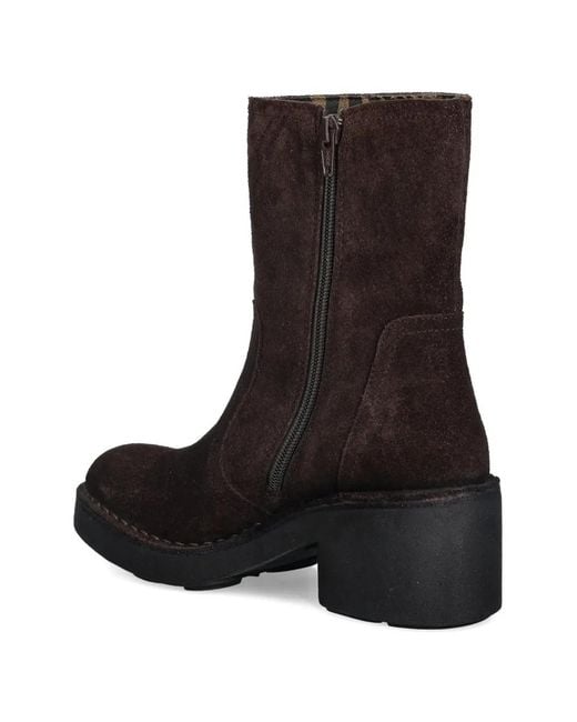 Fly London Black Stiefeletten Mit Blockabsatz