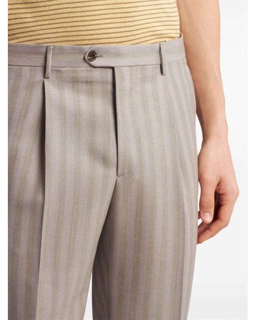 Pantaloni sartoriali a righe di Etro in Gray da Uomo