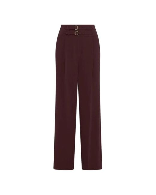 Marella Purple Double-Buckle Trousers