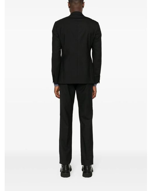 Lardini Black Single Breasted Wool Suit for men