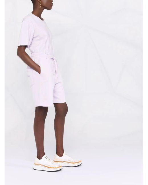Nanushka Purple Drawstring Organic-Cotton Shorts