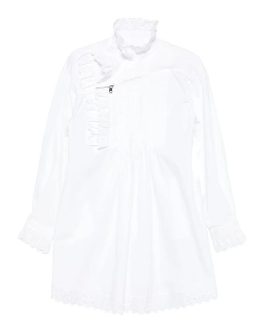 Coperni White Ruffled Pleated Dress