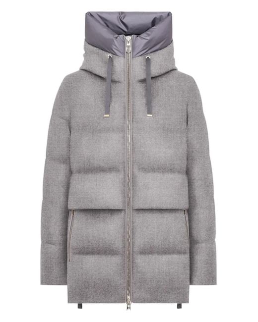 DUNO Gray Hooded Puffer Jacket