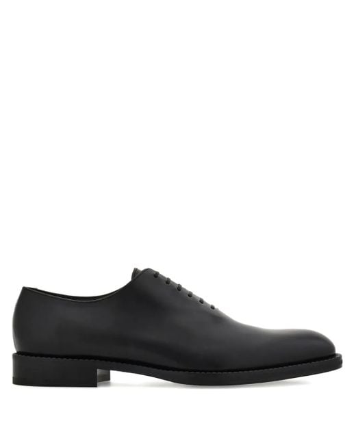 Ferragamo Black Leather Oxford Shoes for men