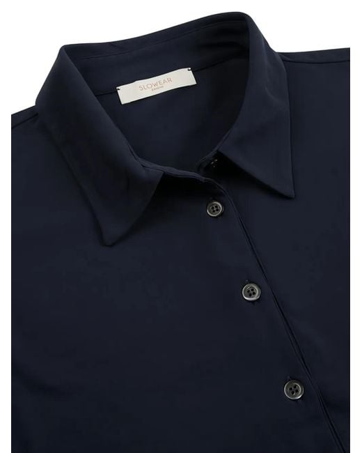 Slowear Blue Zanone Button Polo Shirt