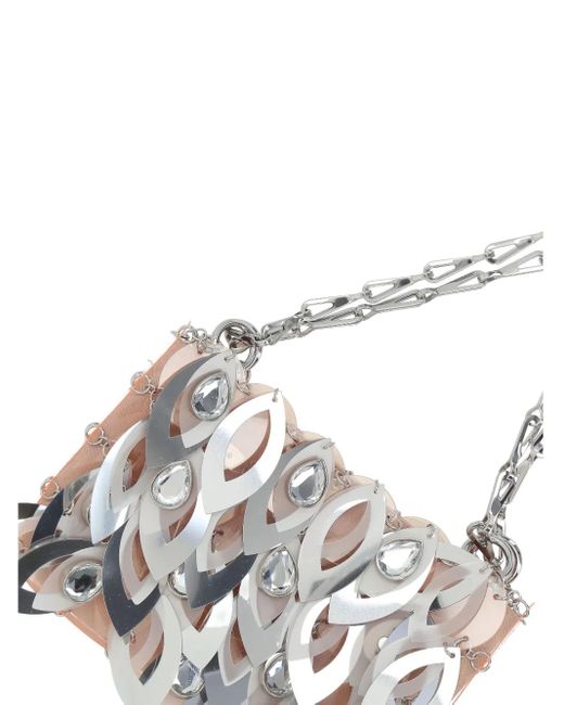 Rabanne White Mini Disc-Embellished Shoulder Bag