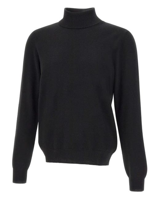 Gran Sasso Blue Ribbed Turtleneck Sweater for men
