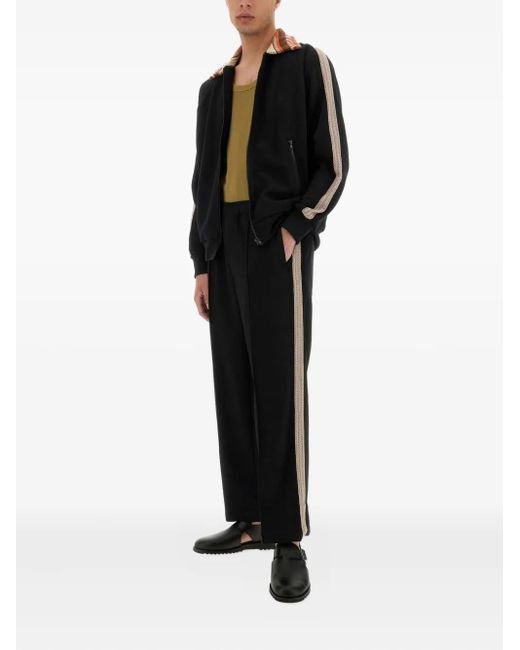 Sasquatchfabrix Black Striped-Panel Jacket for men