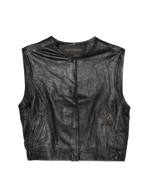 Giorgio Brato Black Zip Sleeveless Jacket