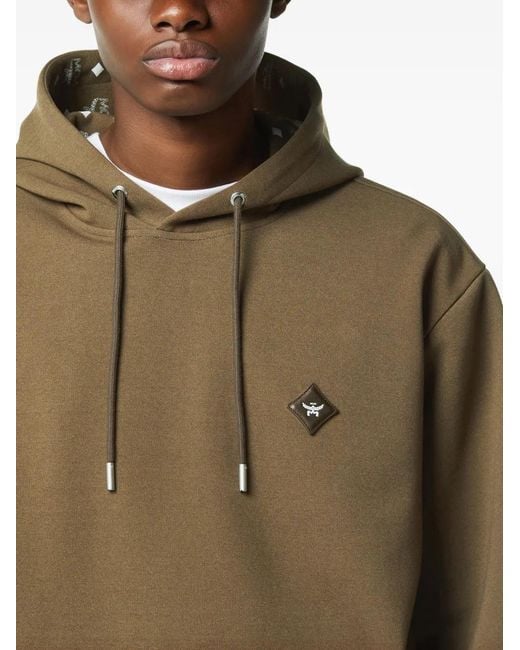 MCM Green Logo Patch Ponte Hoodie