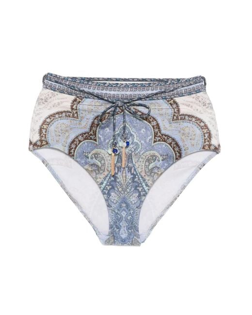 Zimmermann Blue Wanderlust Bikini Bottoms