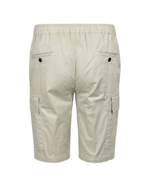 Devore Gray Pleated Cargo Shorts for men