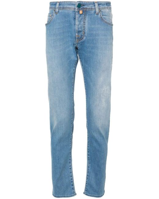 Jacob Cohen Blue Nick Mid-rise Slim-fit Trousers for men