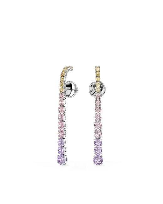 Swarovski White Matrix Crystal-Embellished Drop Earrings