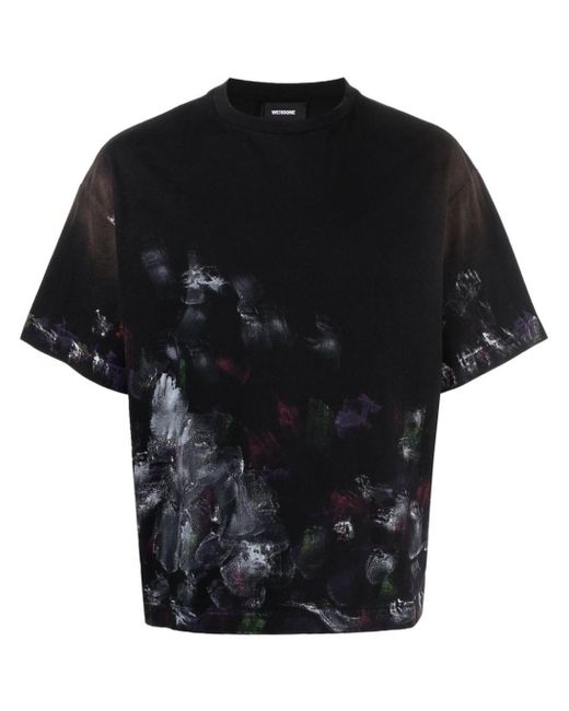 T-shirt en coton à imprimé peinture we11done pour homme en coloris Black