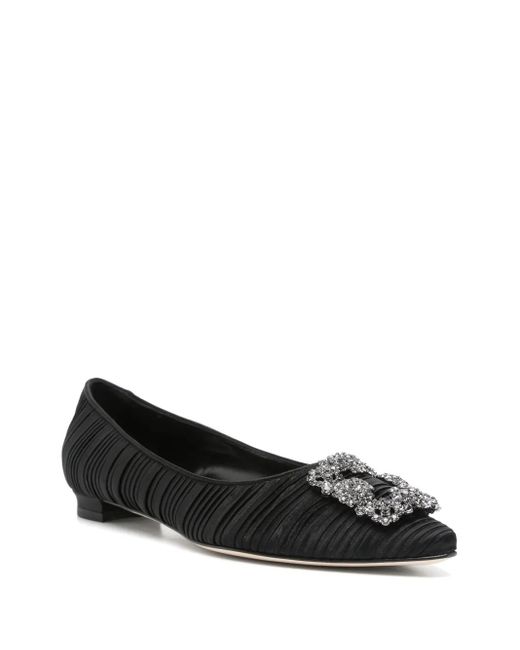 Manolo Blahnik Black Pleated Pumps