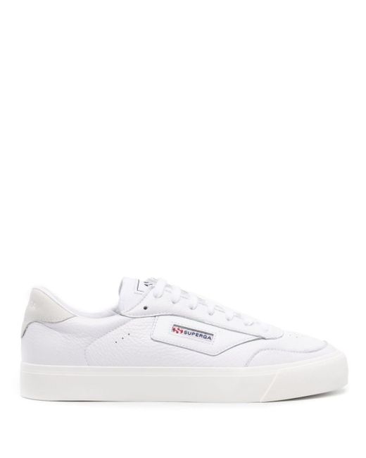 Superga White 3843 Court Leather Sneakers for men