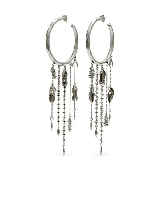 Pendientes De Aro Con Flecos Isabel Marant de color White