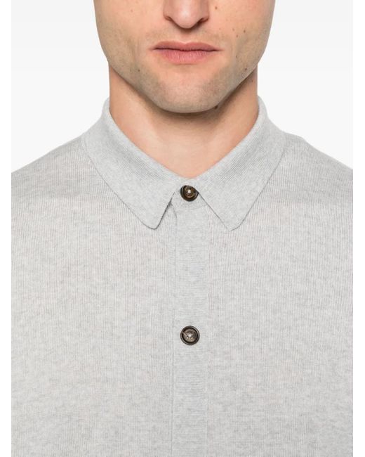 Eleventy White Button-Down Wool Shirt for men
