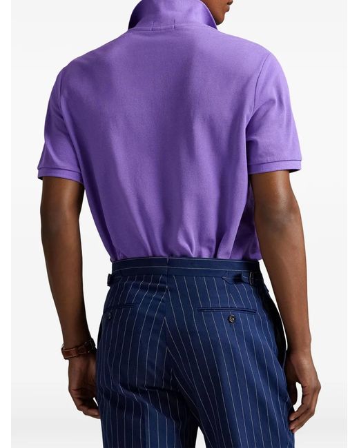 Polo Ralph Lauren Purple Logo-Embroidered Cotton Polo Shirt for men