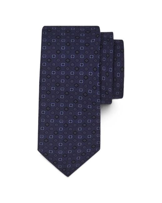 Ferragamo Blue Geometric-Pattern Tie for men