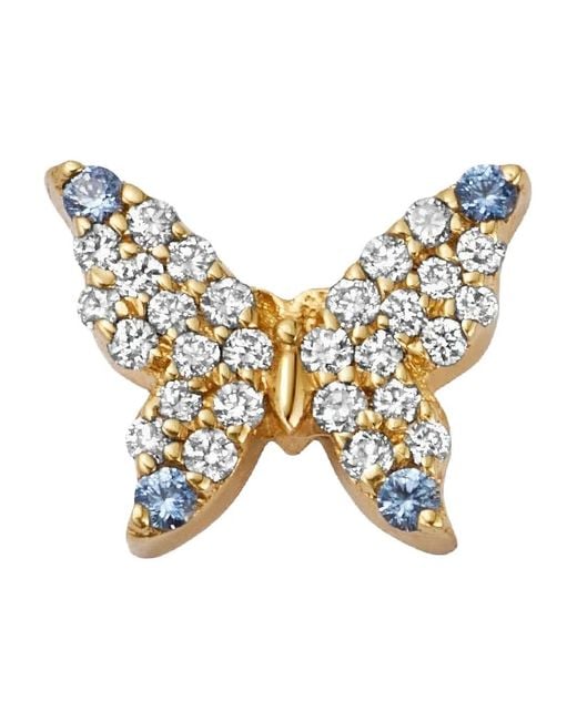 Loquet London Metallic 18K Butterfly Diamond And Sapphire Charm