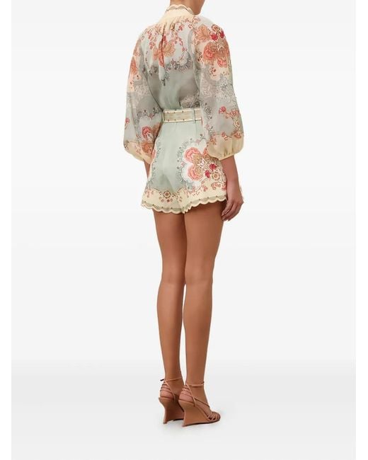 Zimmermann Daylight Blouse Met Pofmouwen in het White